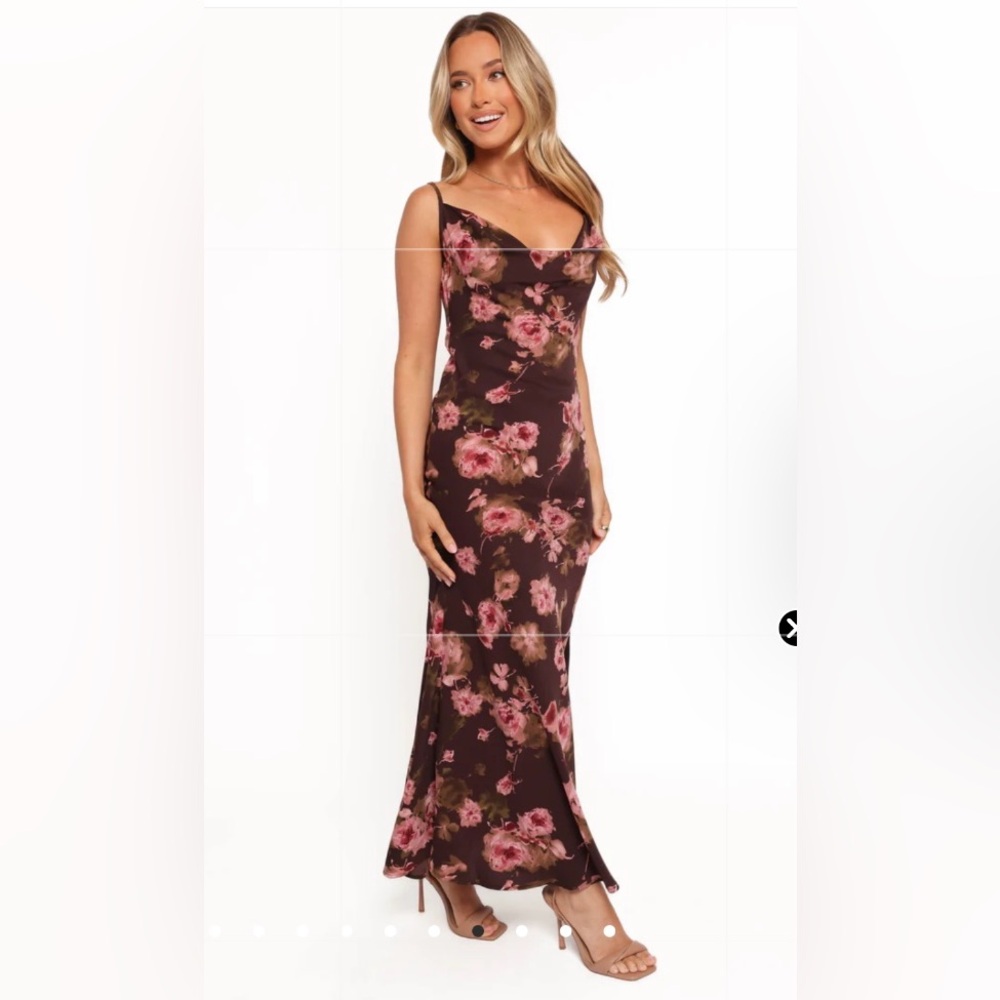 PETAL & PUP Y2K Velvet burnout Slip Maxi Dress whimsy Whimsigoth cowl neck